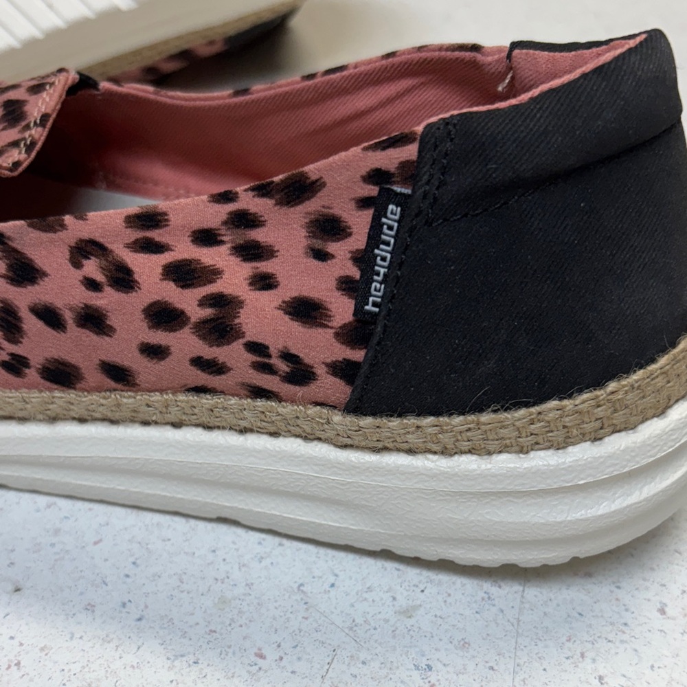 Hey Dude Pink Leopard Women's Loafers - Picture 7 of 8